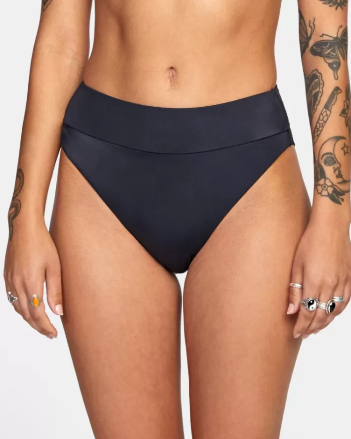 RVCA Calças De Biquíni Solid High-Rise Cheeky Feminino | MQEHSO-702<MULHER Calças De Biquíni