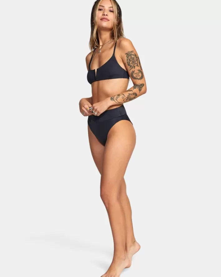 RVCA Calças De Biquíni Solid High-Rise Cheeky Feminino | MQEHSO-702<MULHER Calças De Biquíni