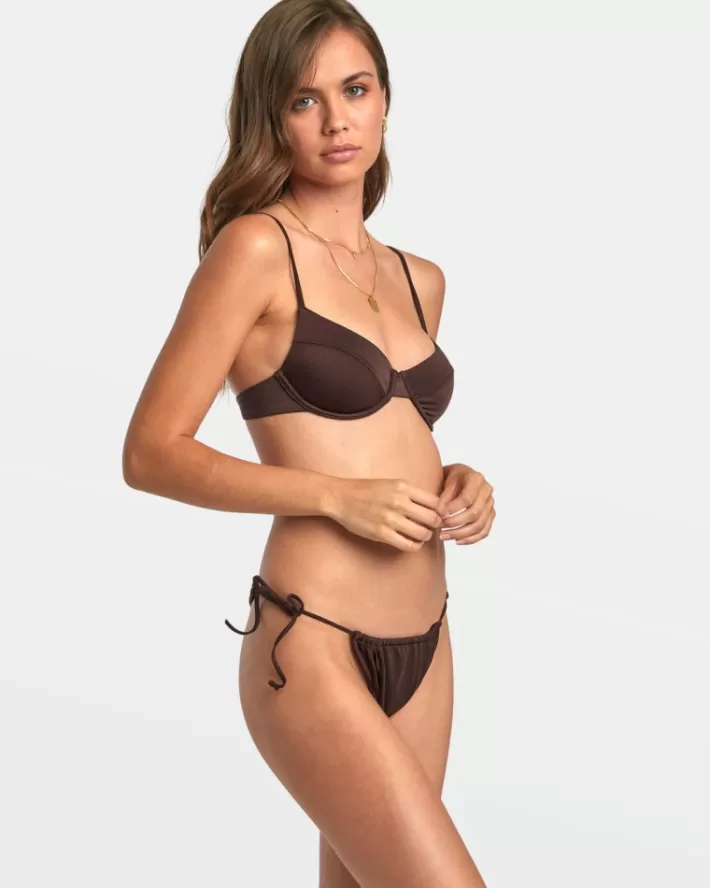 RVCA Calças De Biquíni Solid Shimmer Tie Skimpy Feminino | EOBATP-863<MULHER Calças De Biquíni