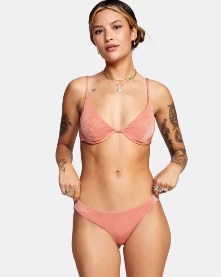 RVCA Calças De Biquíni Strata Low-Rise Cheeky Feminino | CWETPI-157<MULHER Calças De Biquíni