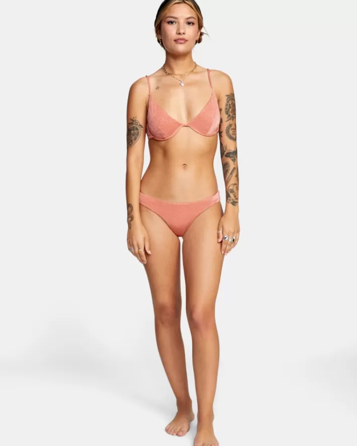 RVCA Calças De Biquíni Strata Low-Rise Cheeky Feminino | CWETPI-157<MULHER Calças De Biquíni
