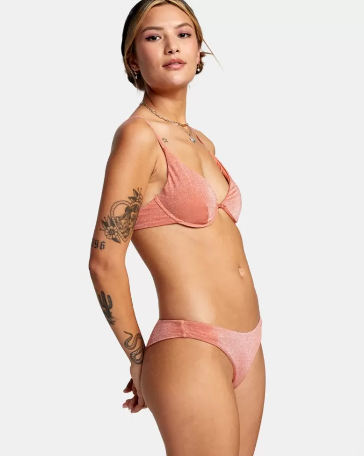 RVCA Calças De Biquíni Strata Low-Rise Cheeky Feminino | CWETPI-157<MULHER Calças De Biquíni
