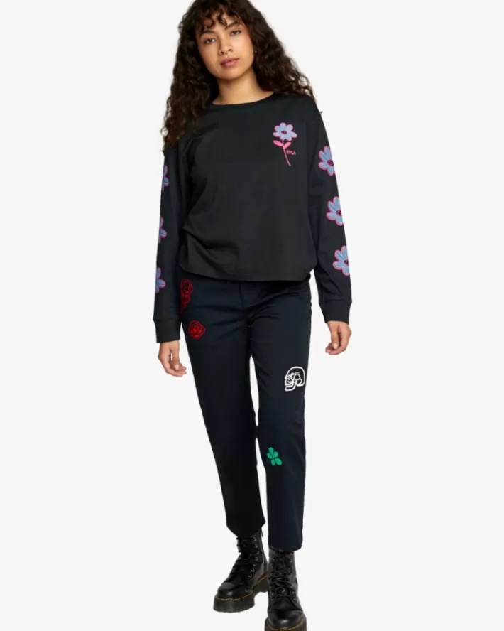 RVCA Calças Mark Oblow Cropped Feminino | BYMNAW-861<MULHER Calças