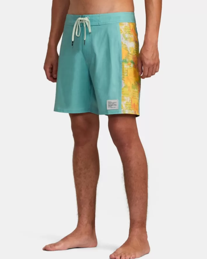RVCA Calções De Banho Cut Palm 17" Volleys Masculino | ORADFJ-081< Calções De Banho