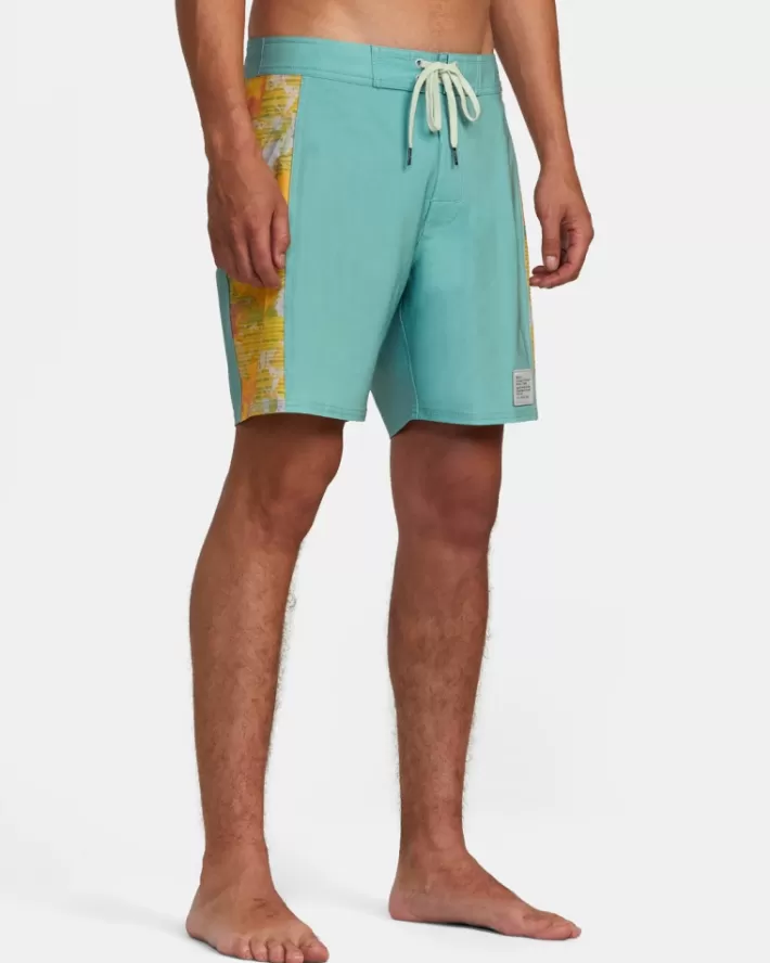 RVCA Calções De Banho Cut Palm 17" Volleys Masculino | ORADFJ-081< Calções De Banho