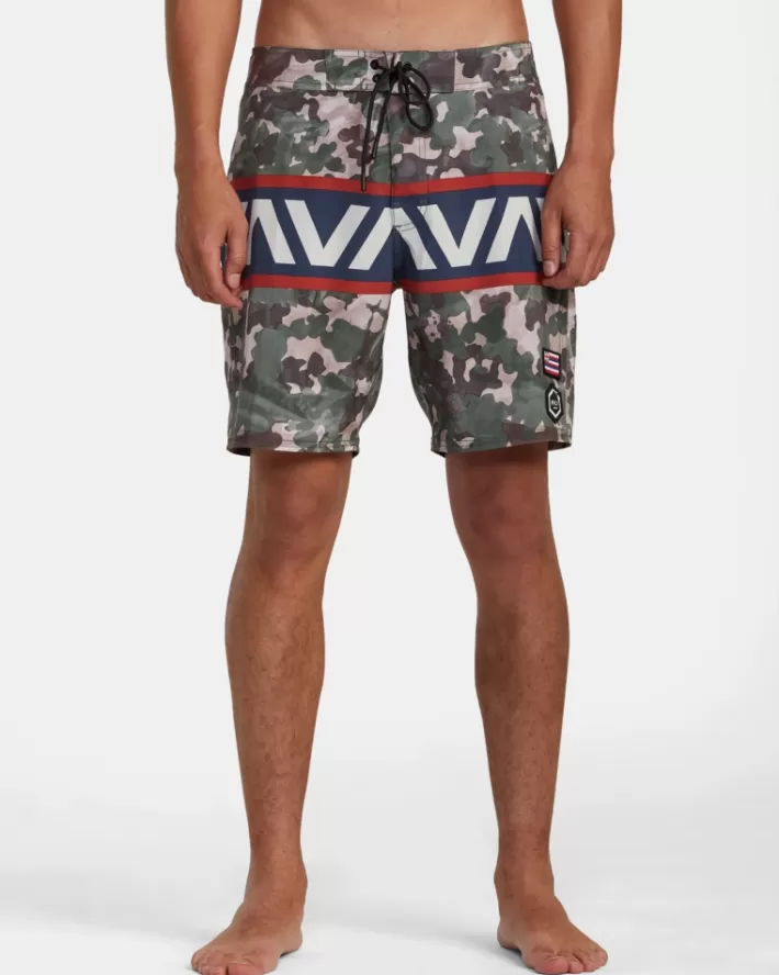 RVCA Calções De Banho Hawaii Spot Camo VA 18" Elastic Masculino | JZVNPD-542< Calções De Banho