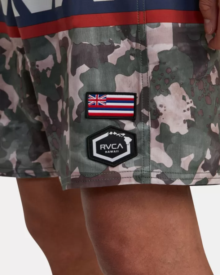 RVCA Calções De Banho Hawaii Spot Camo VA 18" Elastic Masculino | JZVNPD-542< Calções De Banho