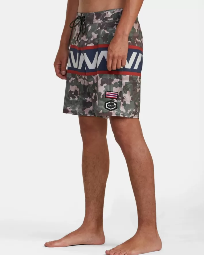 RVCA Calções De Banho Hawaii Spot Camo VA 18" Elastic Masculino | JZVNPD-542< Calções De Banho