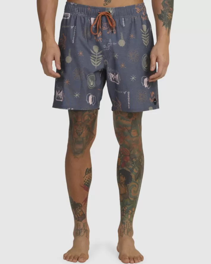 RVCA Calções De Banho Wild Card Elastic 17" Masculino | RHFIAL-947< Calções De Banho