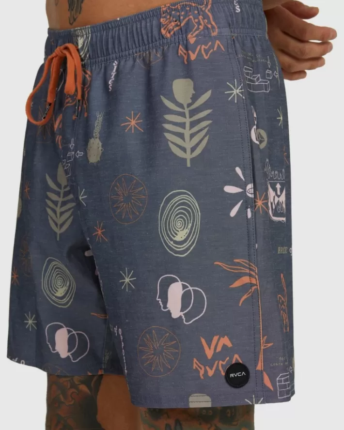 RVCA Calções De Banho Wild Card Elastic 17" Masculino | RHFIAL-947< Calções De Banho
