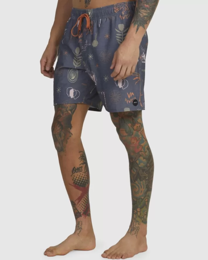 RVCA Calções De Banho Wild Card Elastic 17" Masculino | RHFIAL-947< Calções De Banho