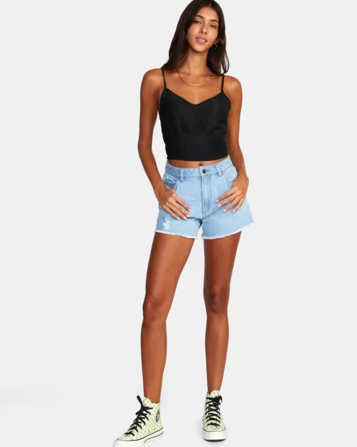 RVCA Calções Amor Denim Feminino | AUGVEN-298<MULHER Calções