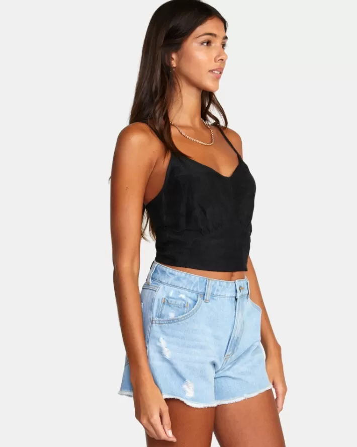 RVCA Calções Amor Denim Feminino | AUGVEN-298<MULHER Calções