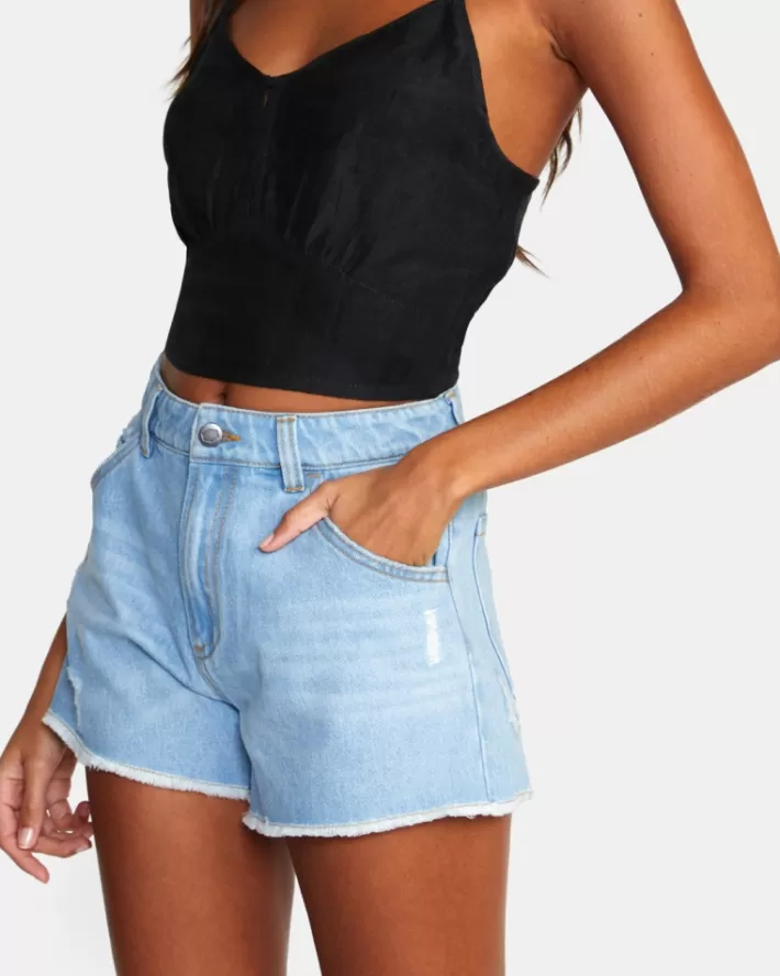 RVCA Calções Amor Denim Feminino | AUGVEN-298<MULHER Calções