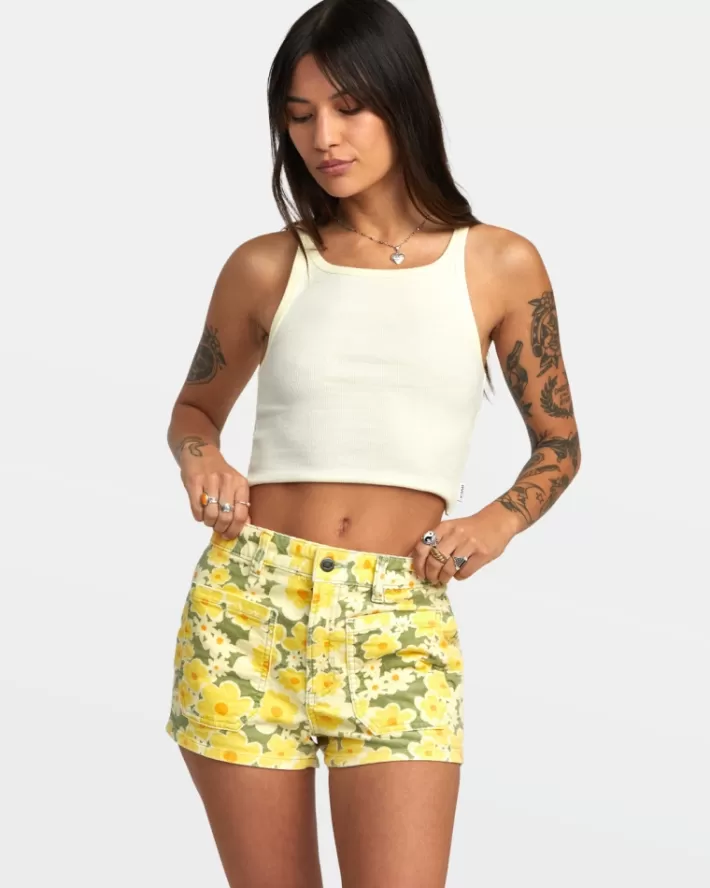 RVCA Calções Belle Corduroy Feminino | FJNWHC-019<MULHER Calções