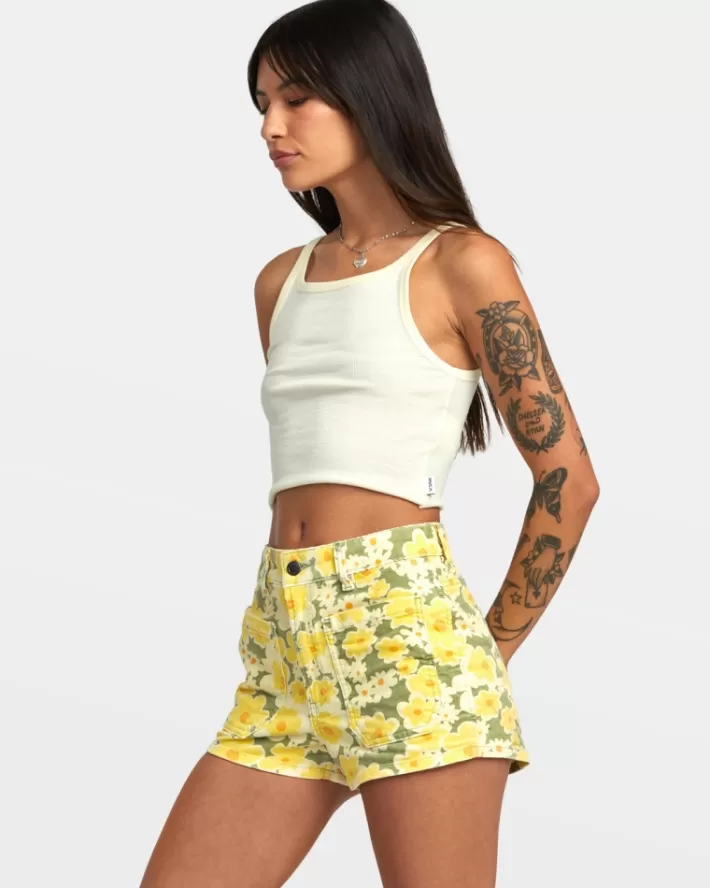 RVCA Calções Belle Corduroy Feminino | FJNWHC-019<MULHER Calções