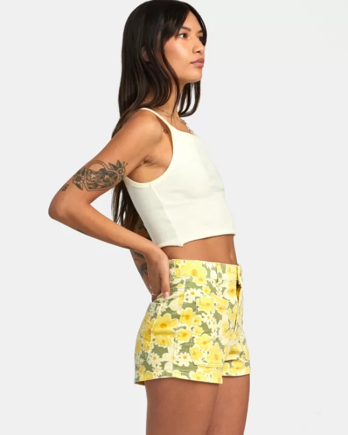 RVCA Calções Belle Corduroy Feminino | FJNWHC-019<MULHER Calções