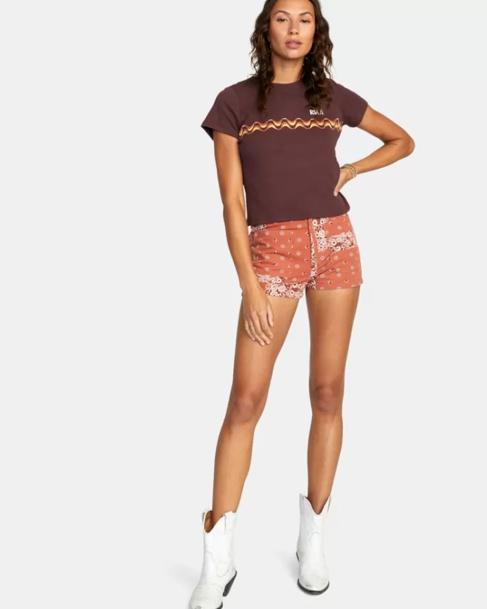 RVCA Calções Belle High-Rise Feminino | EUMTFJ-367<MULHER Calções