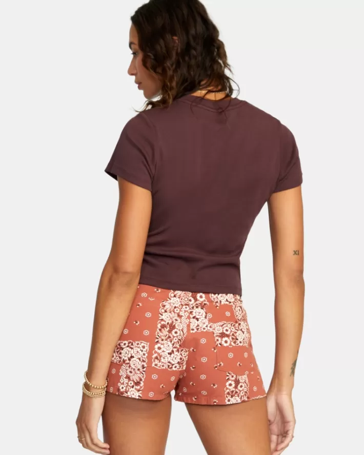 RVCA Calções Belle High-Rise Feminino | EUMTFJ-367<MULHER Calções