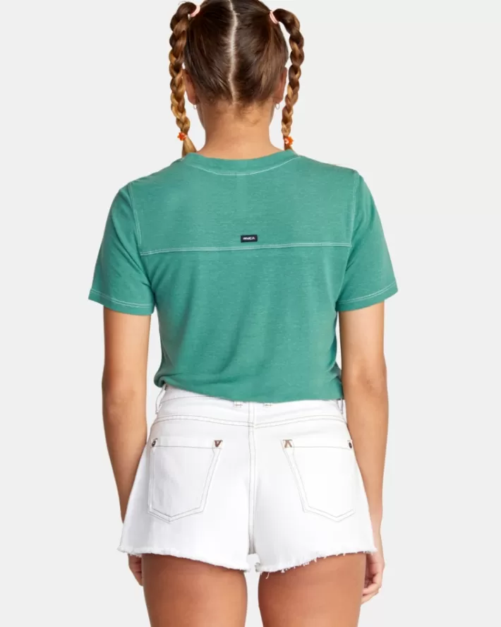 RVCA Calções Elle Denim Feminino | FHVNYA-029<MULHER Calções