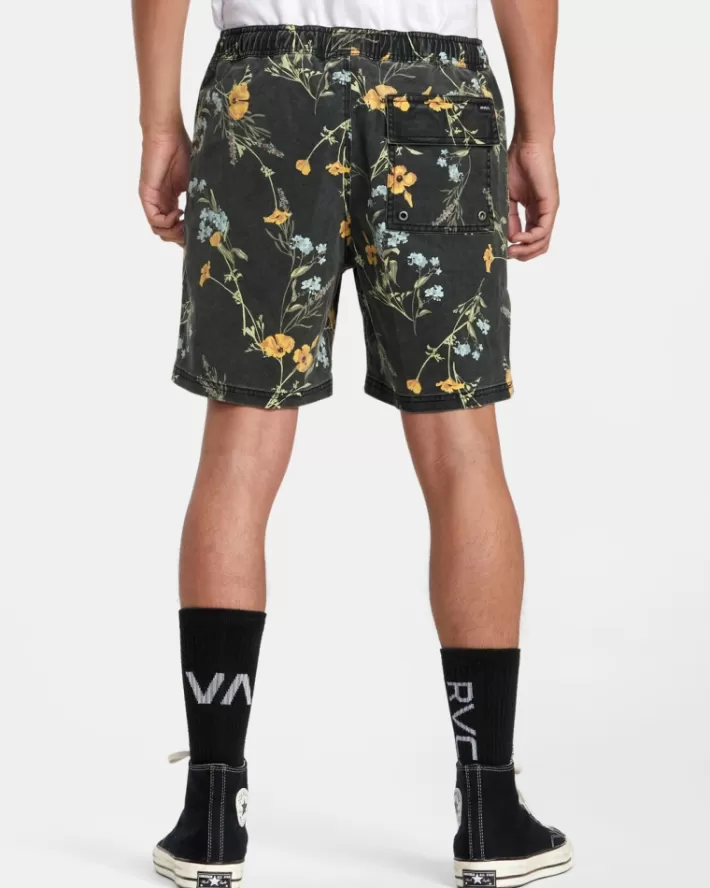 RVCA Calções Escape Print Elastic Walkshorts 17” Masculino | FTENQM-415< Calções