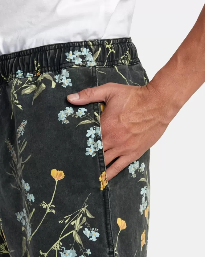 RVCA Calções Escape Print Elastic Walkshorts 17” Masculino | FTENQM-415< Calções