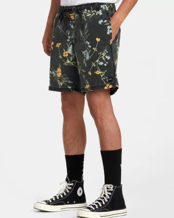 RVCA Calções Escape Print Elastic Walkshorts 17” Masculino | FTENQM-415< Calções