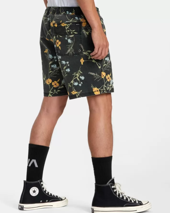 RVCA Calções Escape Print Elastic Walkshorts 17” Masculino | FTENQM-415< Calções