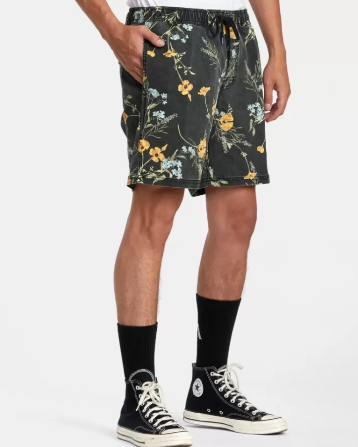 RVCA Calções Escape Print Elastic Walkshorts 17” Masculino | FTENQM-415< Calções