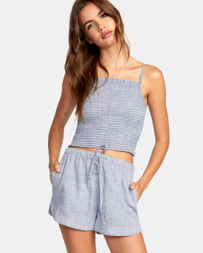 RVCA Calções Houndstooth New Yume Drawcord Feminino | SRZODI-250<MULHER Calções