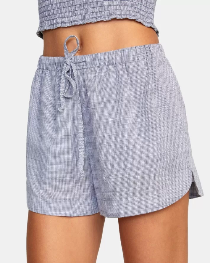 RVCA Calções Houndstooth New Yume Drawcord Feminino | SRZODI-250<MULHER Calções