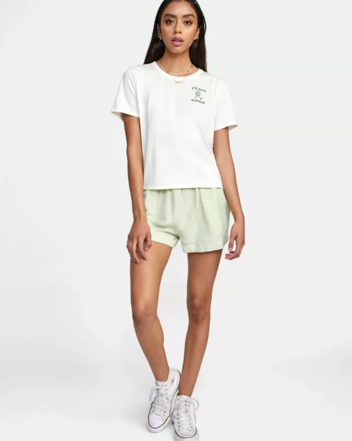 RVCA Calções Linen Sawyer Elastic Cintura Feminino | BLHVWX-061<MULHER Calções