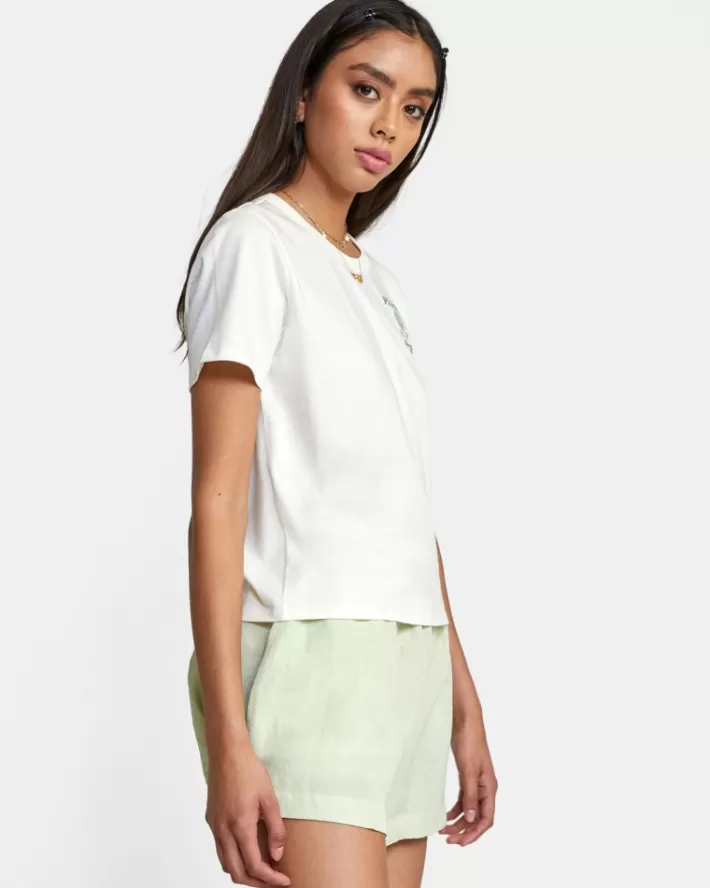 RVCA Calções Linen Sawyer Elastic Cintura Feminino | BLHVWX-061<MULHER Calções
