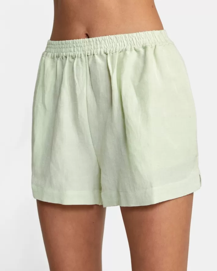 RVCA Calções Linen Sawyer Elastic Cintura Feminino | BLHVWX-061<MULHER Calções