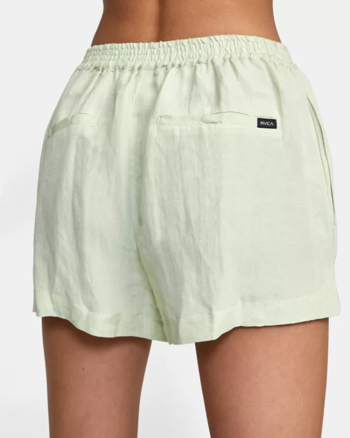 RVCA Calções Linen Sawyer Elastic Cintura Feminino | BLHVWX-061<MULHER Calções