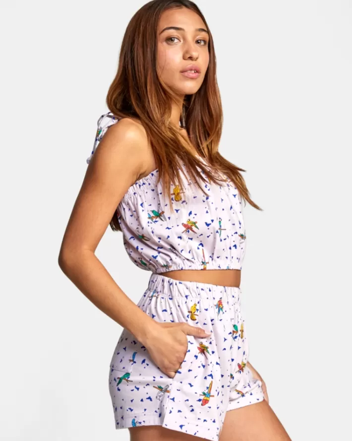 RVCA Calções LP x KLW Uncaged Lounge Feminino | VJRWNX-645<MULHER Calções