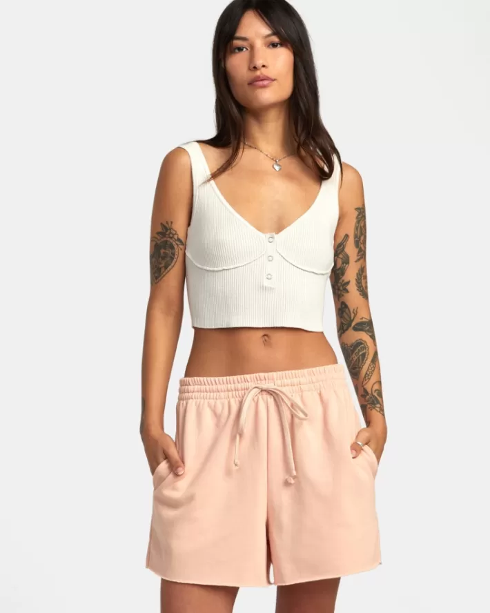 RVCA Calções Test Drive Sweatshorts Feminino | BCQPZV-529<MULHER Calções