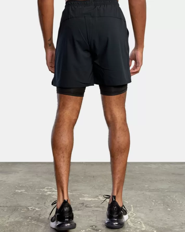 RVCA Calções Yogger Train 2-In-1 Elastic Workout 17" Masculino | PWKMHS-406< Calções