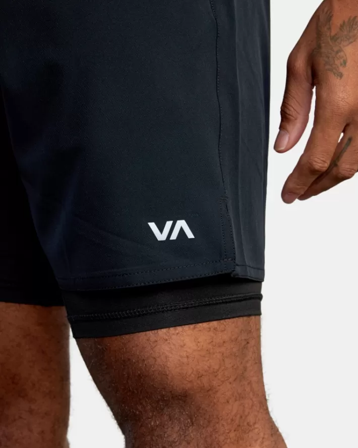 RVCA Calções Yogger Train 2-In-1 Elastic Workout 17" Masculino | RQXLGH-617< Calções