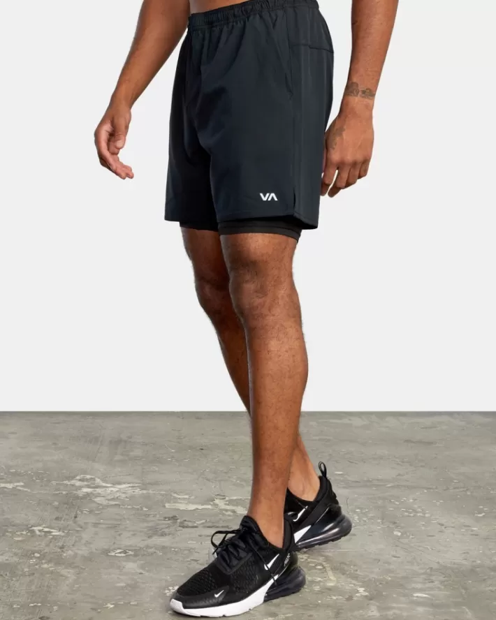 RVCA Calções Yogger Train 2-In-1 Elastic Workout 17" Masculino | RQXLGH-617< Calções