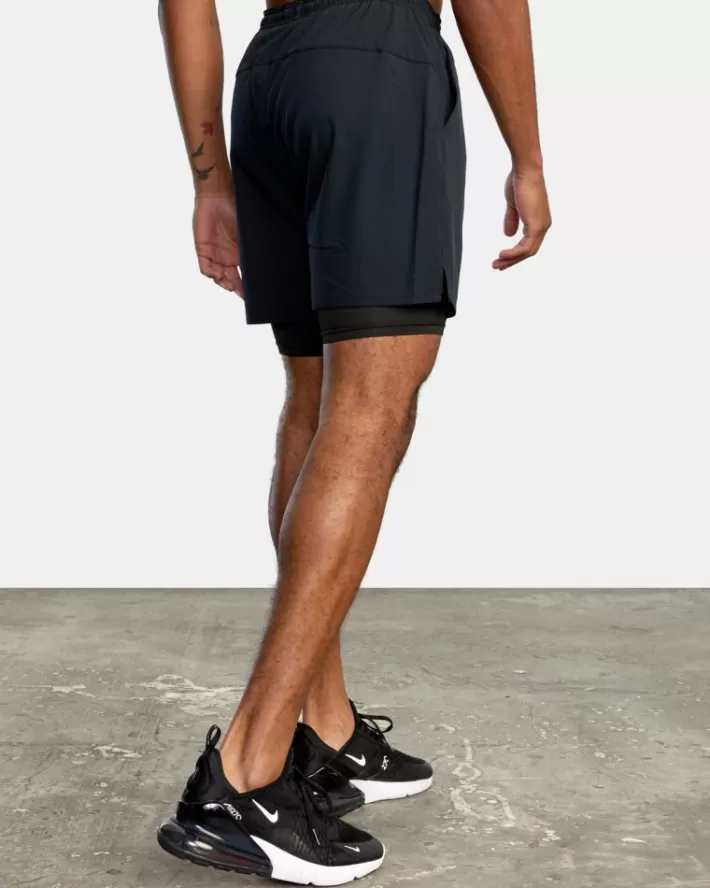 RVCA Calções Yogger Train 2-In-1 Elastic Workout 17" Masculino | RQXLGH-617< Calções