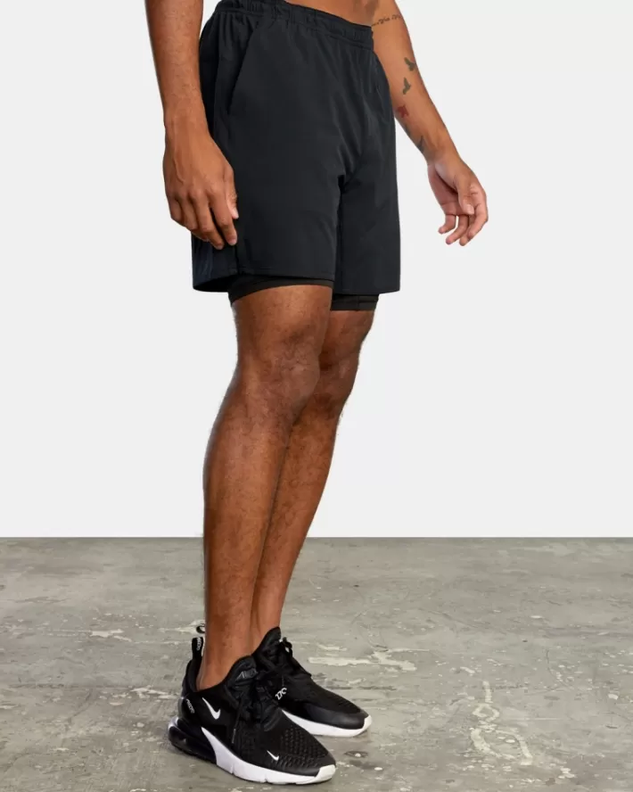 RVCA Calções Yogger Train 2-In-1 Elastic Workout 17" Masculino | RQXLGH-617< Calções