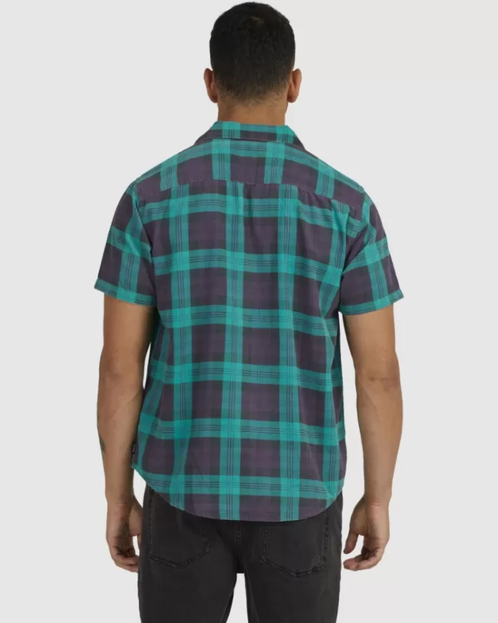 RVCA Camisas Barbed Plaid Sleeve Masculino | JLZBCD-358< Camisas