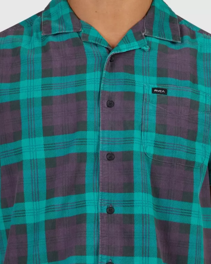 RVCA Camisas Barbed Plaid Sleeve Masculino | JLZBCD-358< Camisas