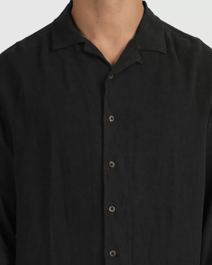 RVCA Camisas Beat Long Sleeve Button-Down Masculino | BOMFZA-437< Camisas