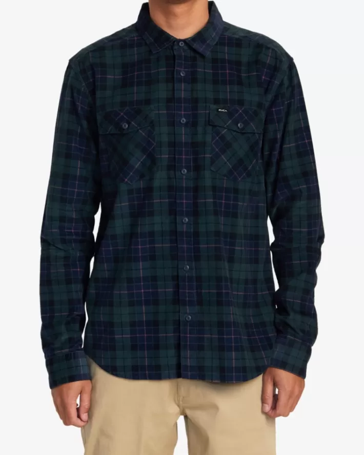 RVCA Camisas Blues Walk Cord Long Sleeve Masculino | LOQXBA-649< Camisas