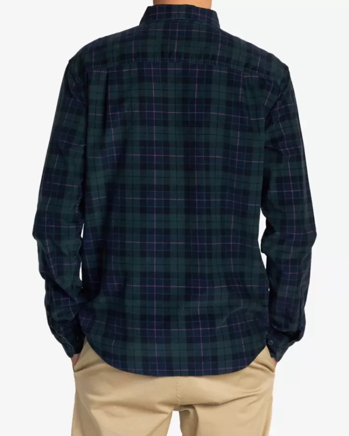 RVCA Camisas Blues Walk Cord Long Sleeve Masculino | LOQXBA-649< Camisas
