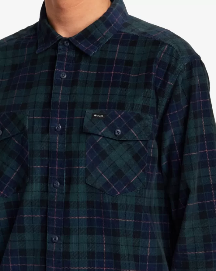 RVCA Camisas Blues Walk Cord Long Sleeve Masculino | LOQXBA-649< Camisas