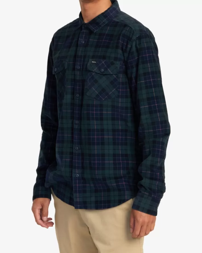 RVCA Camisas Blues Walk Cord Long Sleeve Masculino | LOQXBA-649< Camisas