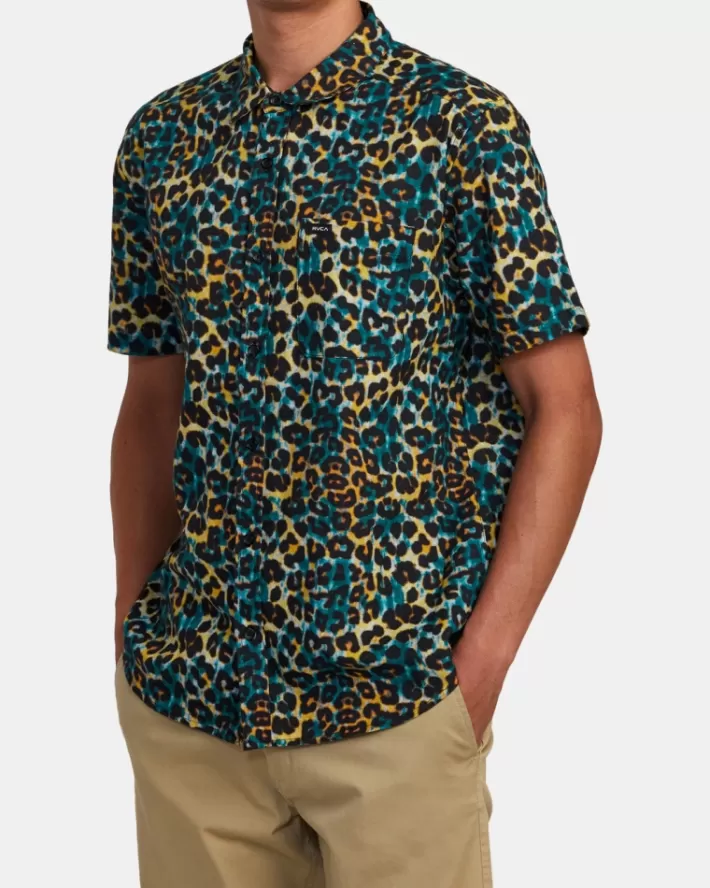 RVCA Camisas Cheeter Sleeve Masculino | QRKUWE-703< Camisas